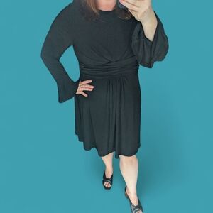 Harper Rose Black Bell Sleeve Dress Size 14 Color Black (EUC)